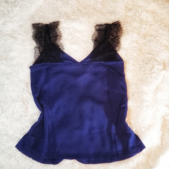 Chic Blue & Black Lace Camisole - Picture 6 of 6